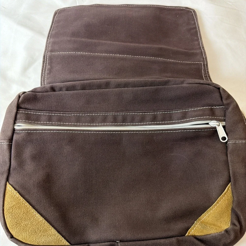 Sea Bag Canvas Messenger Laptop Bag Brown Tan Crossbody Satchel Travel Work Tote